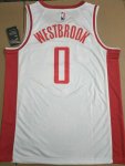 NBA 0 Westbrook Rockets 2019 Maillot blanc imprimé